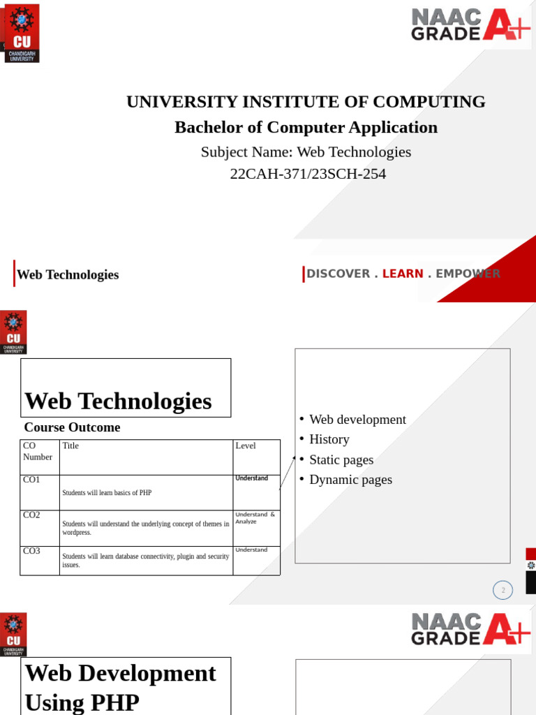 Web Technologies Course Overview | PDF | World Wide Web | Internet & Web