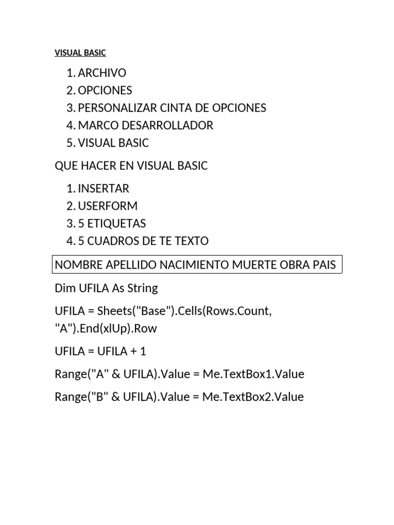 Introducción a Visual Basic en Excel | PDF