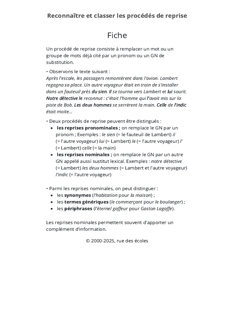 Procédés de Reprise | PDF