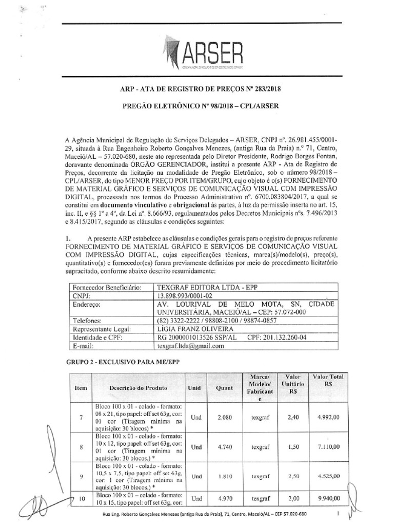Arp - 283 2018 Assinada 1 | PDF