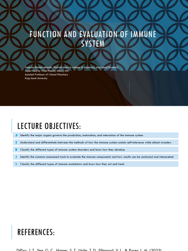 Function and Evaluation of Immune System | PDF | Immune System ...