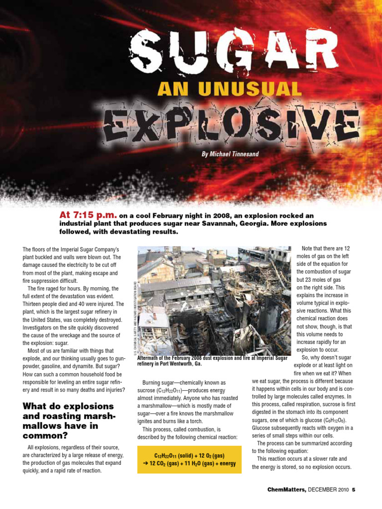 chemmattersdecember2010sugaranunusualexplosive (1) PDF