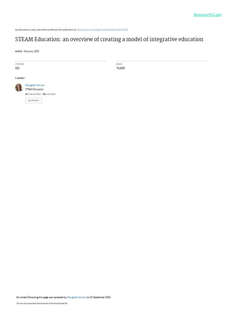 Overview of Integrative STEAM Education | PDF | Constructivism ...
