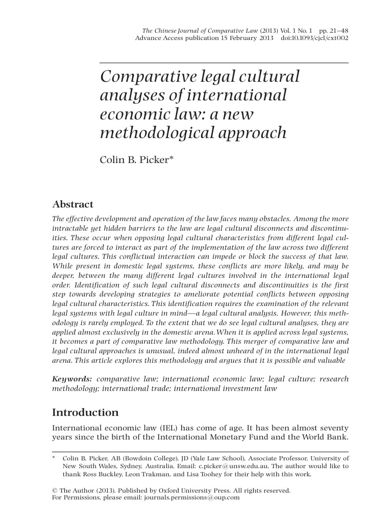 Analysis of International Economic Law | PDF | Methodology ...
