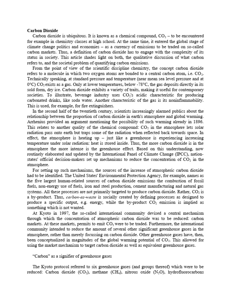 Understanding Carbon Dioxide's Role in Climate Change | PDF ...