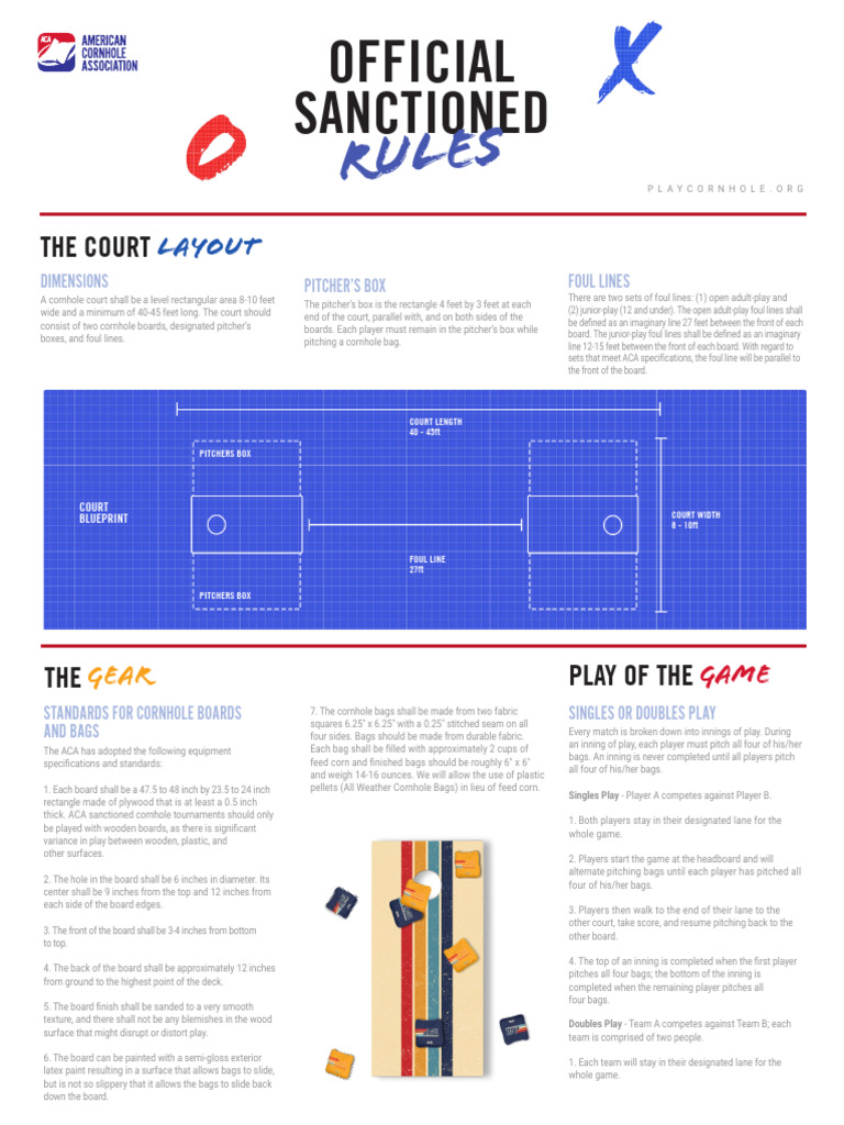 Official Cornhole Rules and Regulations | PDF | Sports | Athletic Sports