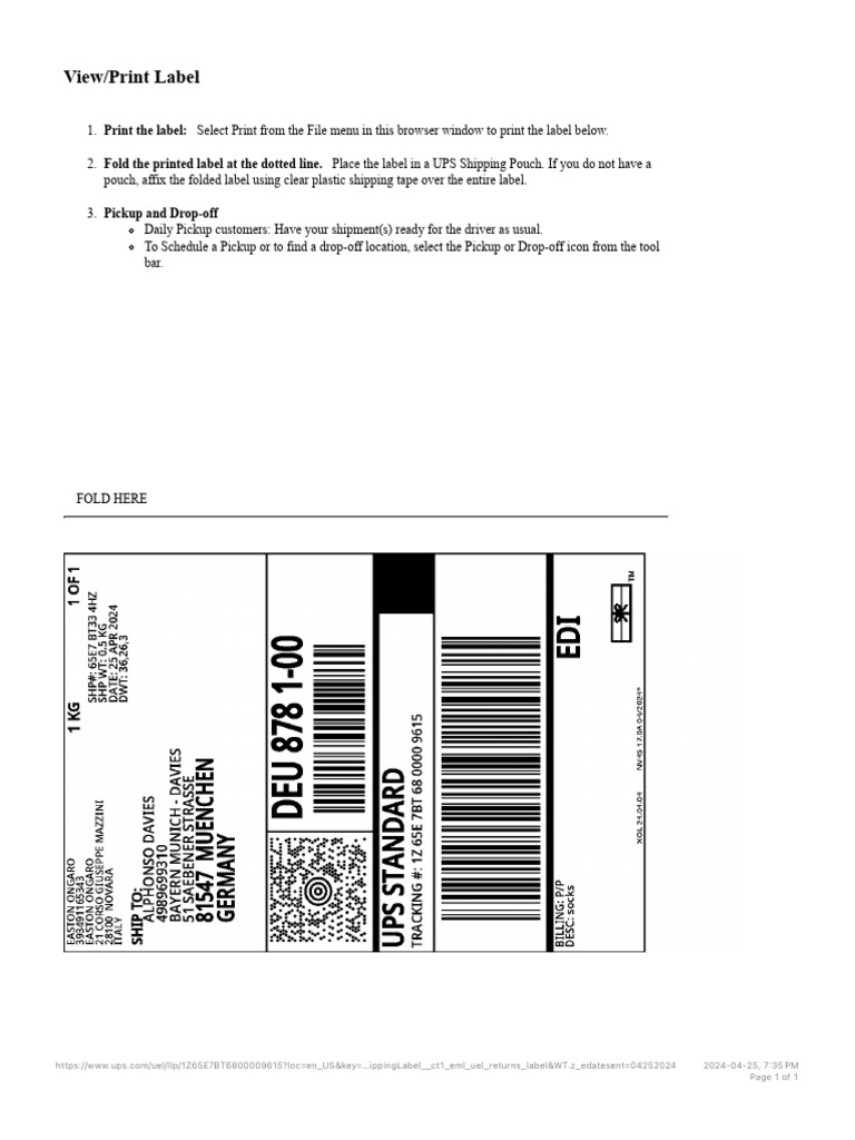 How to Print and Use UPS Shipping Labels | PDF