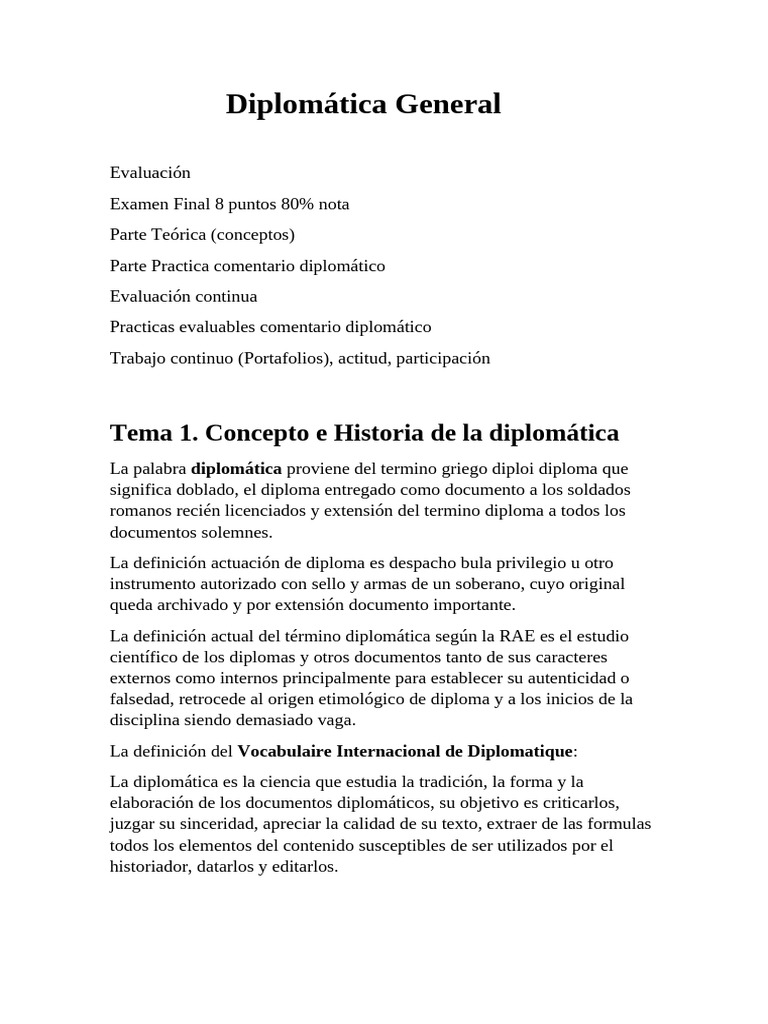 Historia y Conceptos de Diplomática | PDF