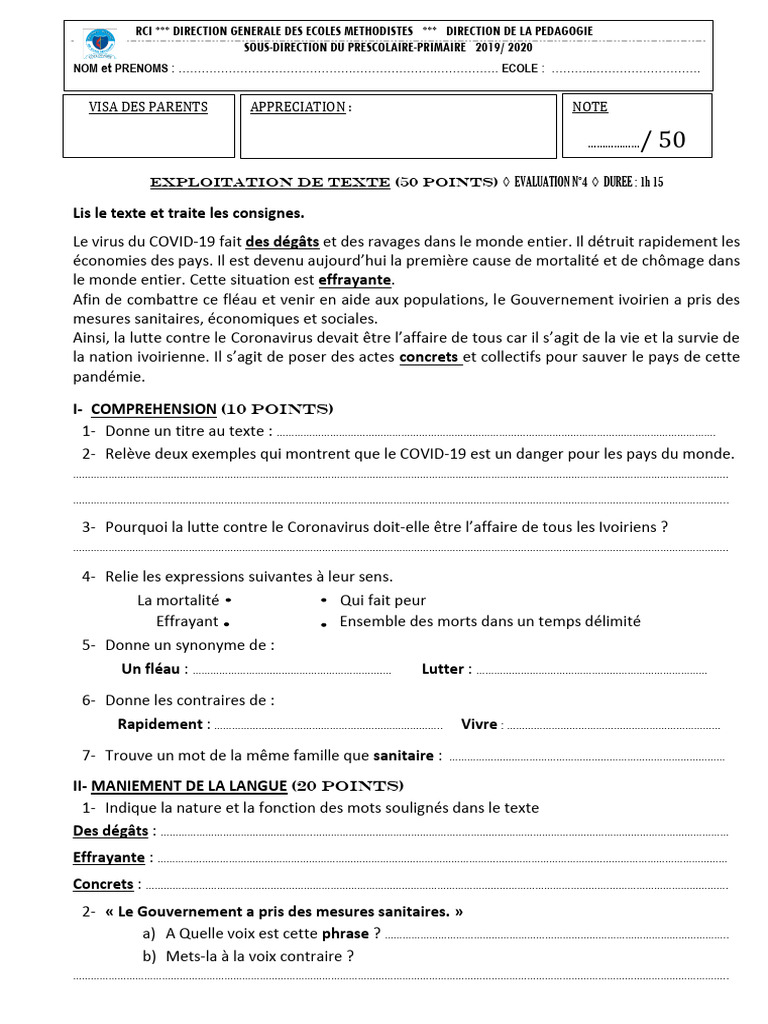 Mesures sanitaires contre le COVID-19 | PDF | Linguistique | Grammaire