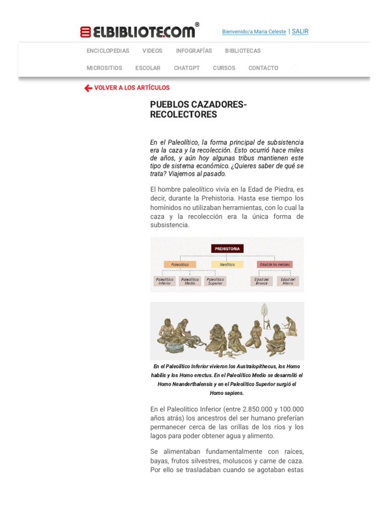 Pueblos Cazadores-Recolectores en el Paleolítico | PDF | Homo | Humano