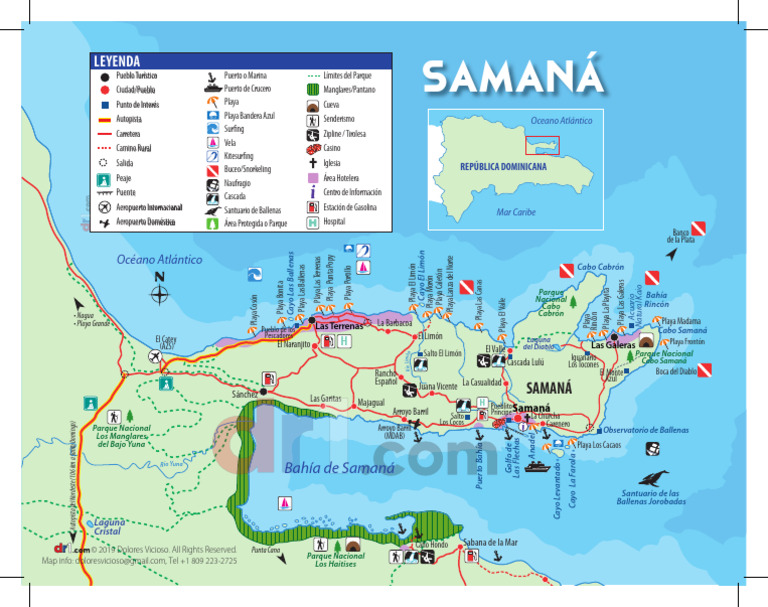 Mapa Turístico de Samaná, RD | PDF | Ciencias de la Tierra | Agua