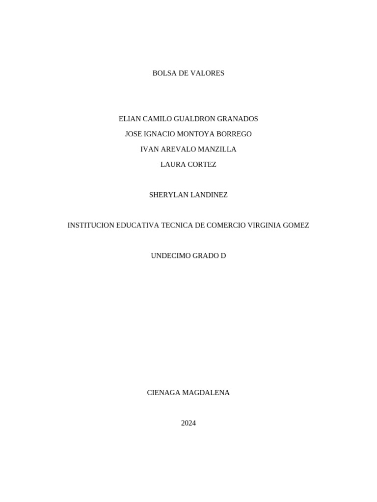 Introducción a la Bolsa de Valores | PDF | Bolsa | Inversiones