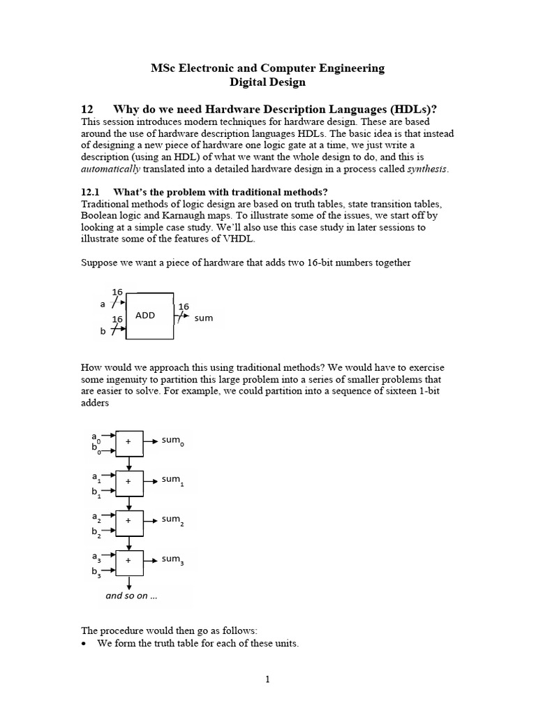 Understanding Hardware Description Languages | PDF | Logic Synthesis | Vhdl