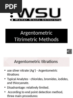 Understanding Argentometric Titration | PDF | Titration | Chemistry