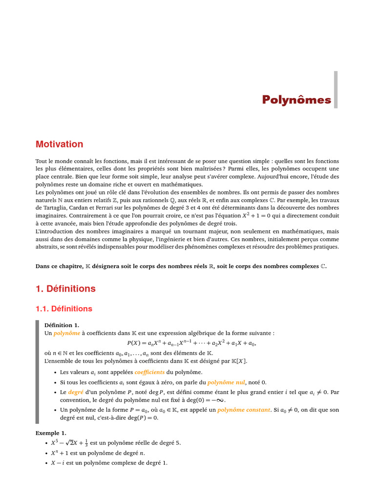 Polynômes et leur analyse mathématique | PDF | Zéro d'une fonction ...
