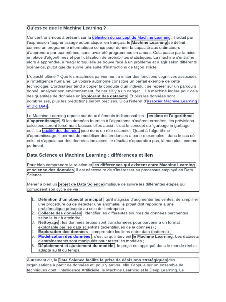 Introduction au Machine Learning | PDF | Apprentissage automatique ...