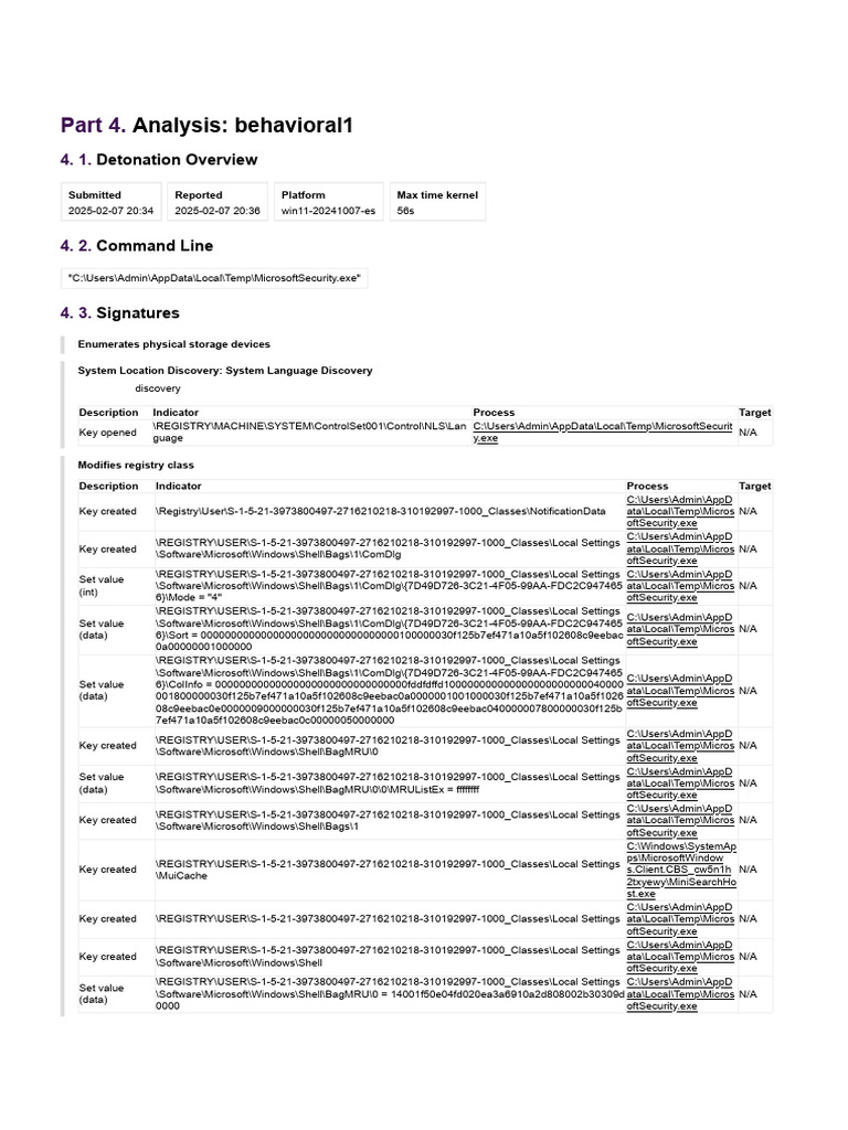 Sandbox Report | PDF | Windows Registry | Operating System Technology