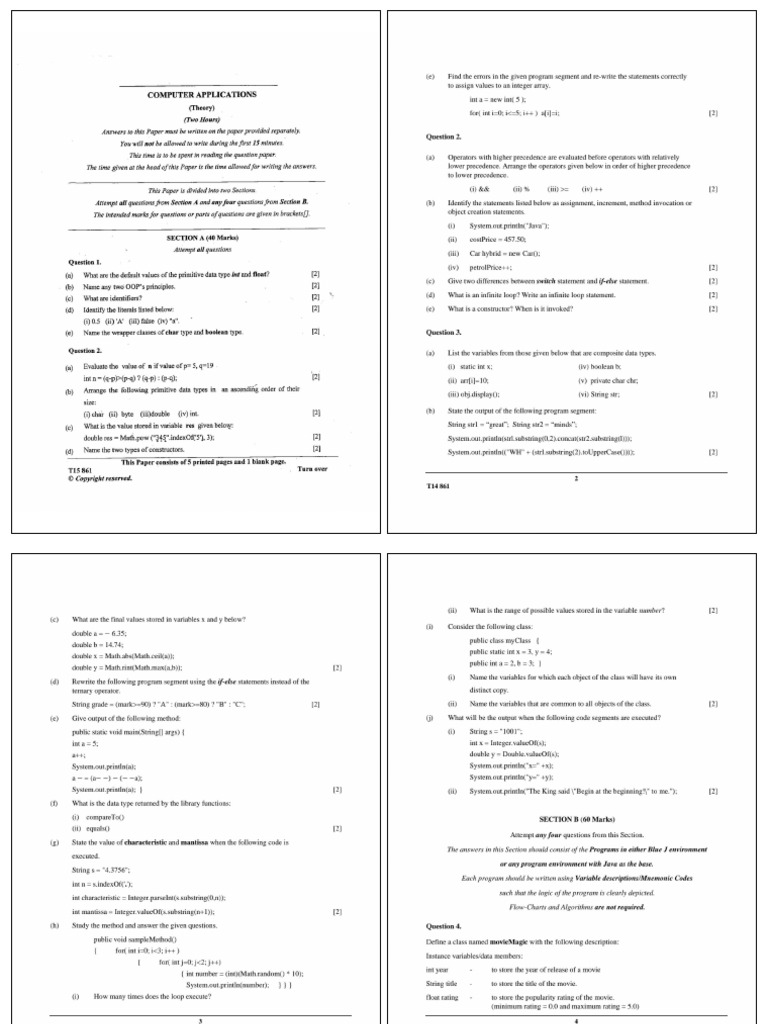 Computer PYQ 2015 2023 | PDF | String (Computer Science) | Control Flow