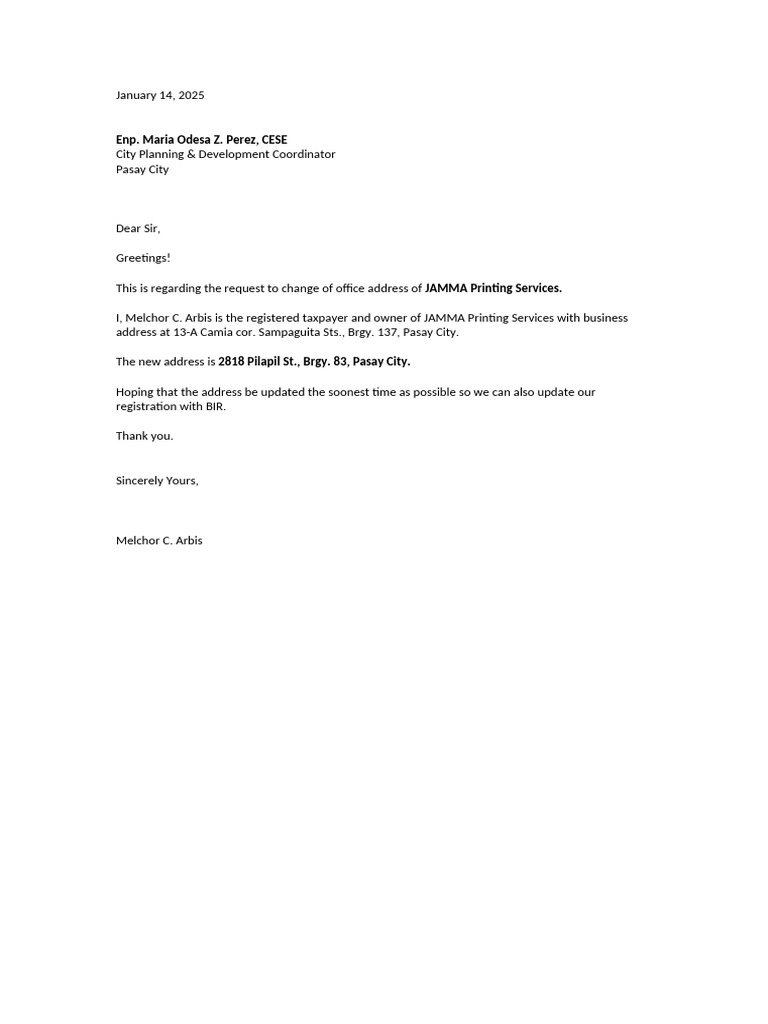 City Planning Letter | PDF