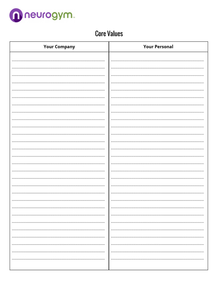 07 Core Values Form | PDF
