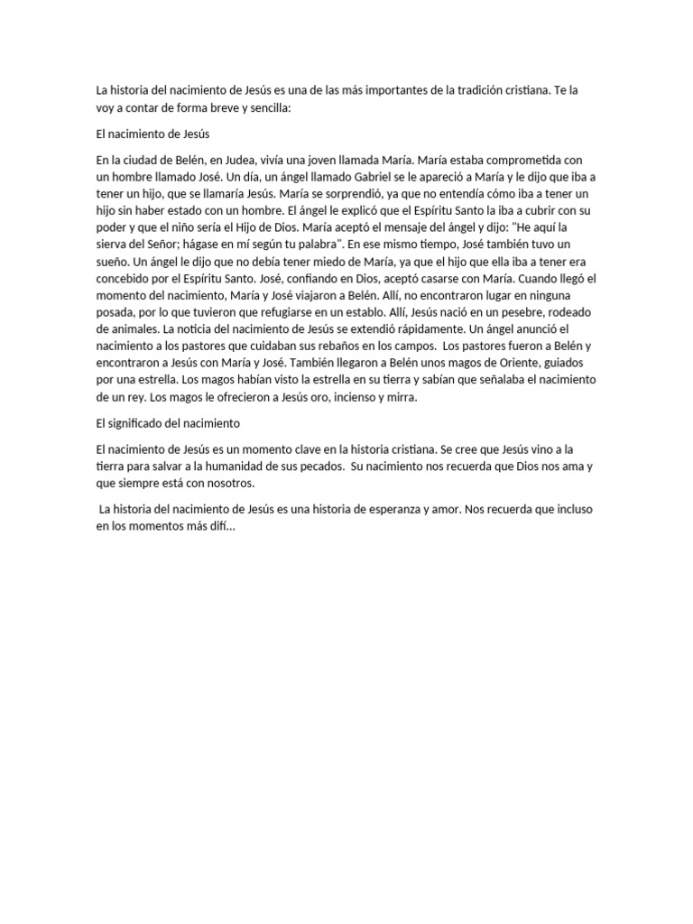 Nacimiento de Jesús: Historia y Significado | PDF