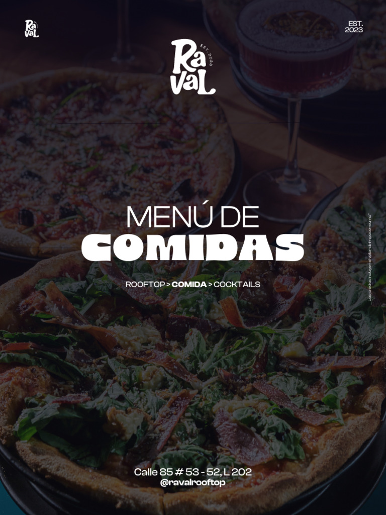 Menú Raval Rooftop 2023 | PDF | Salsa de tomate | Taco