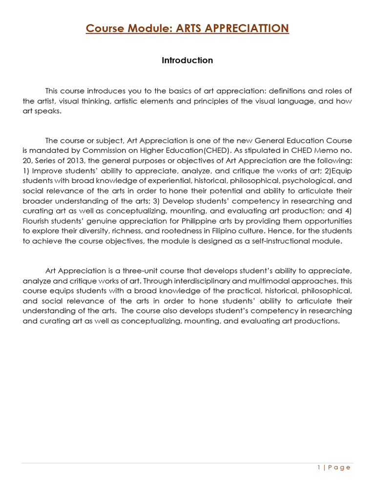 Chapter 1 - Introduction To Arts | PDF | Fine Art | The Arts