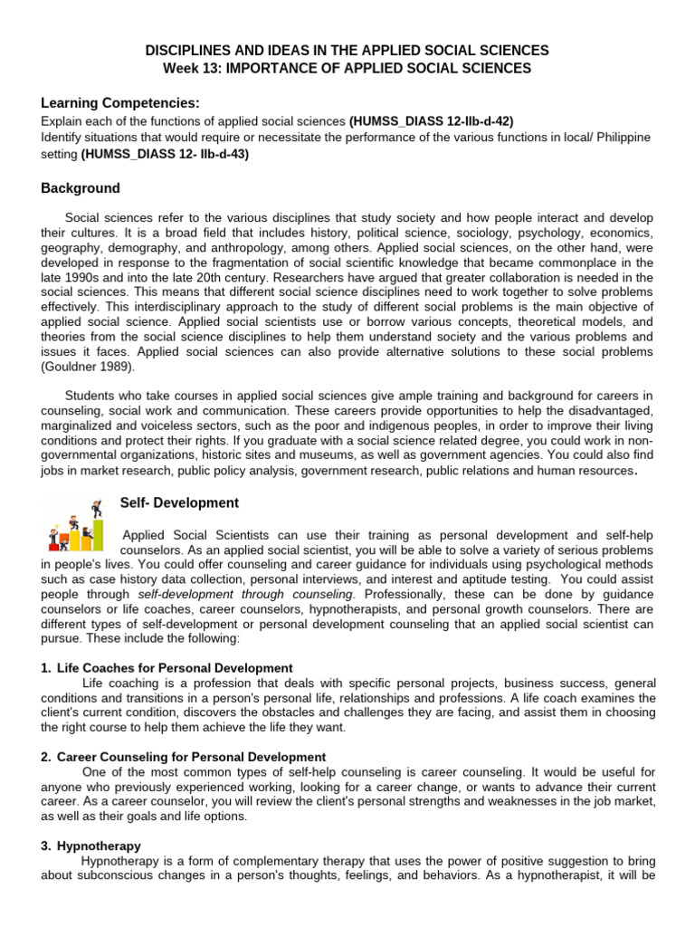 Disciplines and Ideas in The Applied Social Sciences Activty | PDF ...