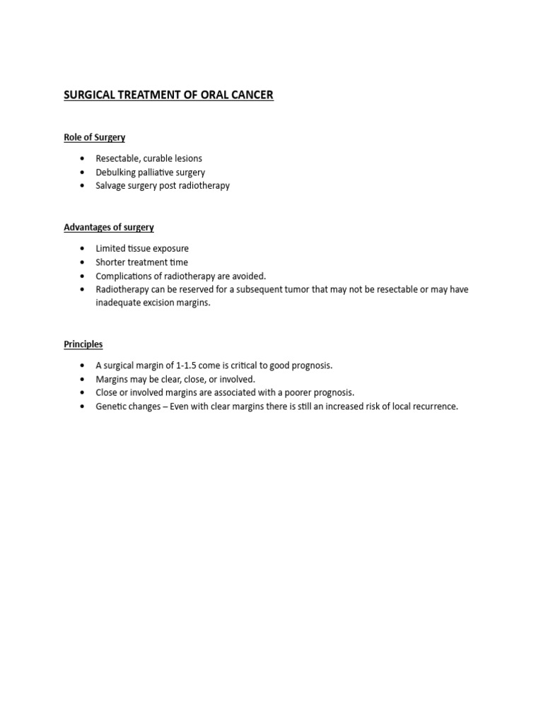 Surgical Approaches to Oral Cancer Treatment | PDF | Radiation Therapy ...
