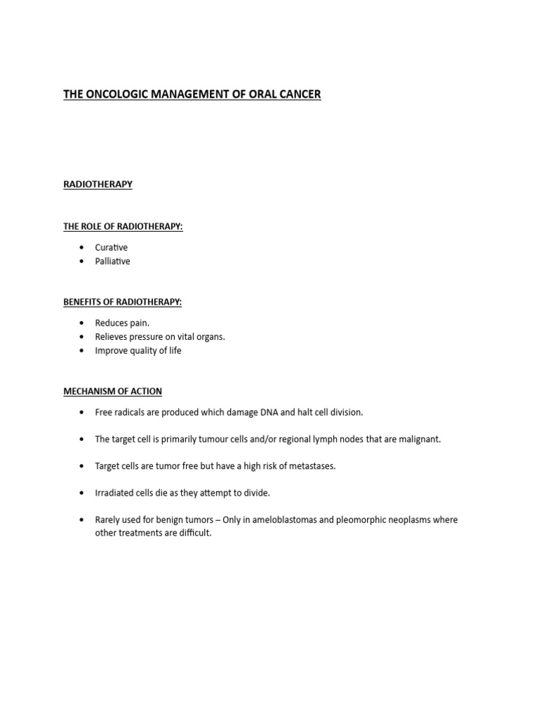 Radiotherapy and Chemotherapy in Oral Cancer | PDF | Radiation Therapy ...