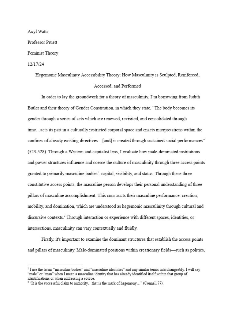 Hegemonic Masculinity Accessibility Theory | PDF | Masculinity | Gender