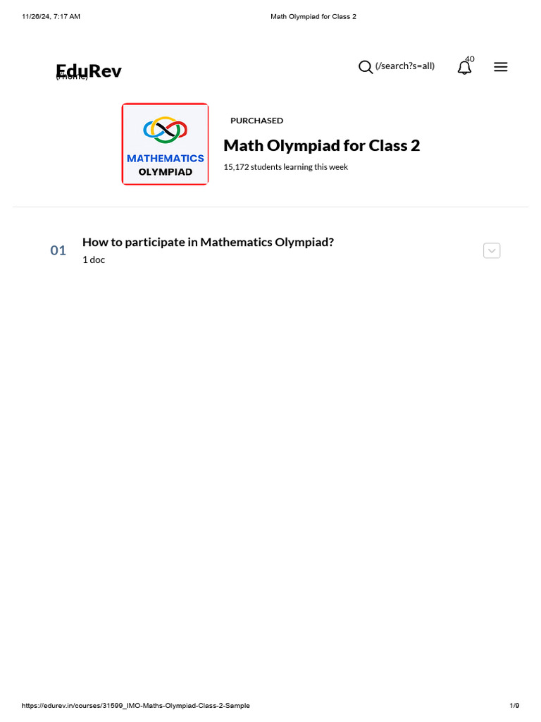 Class 2 Maths Olympiad Resources | PDF | Mathematics