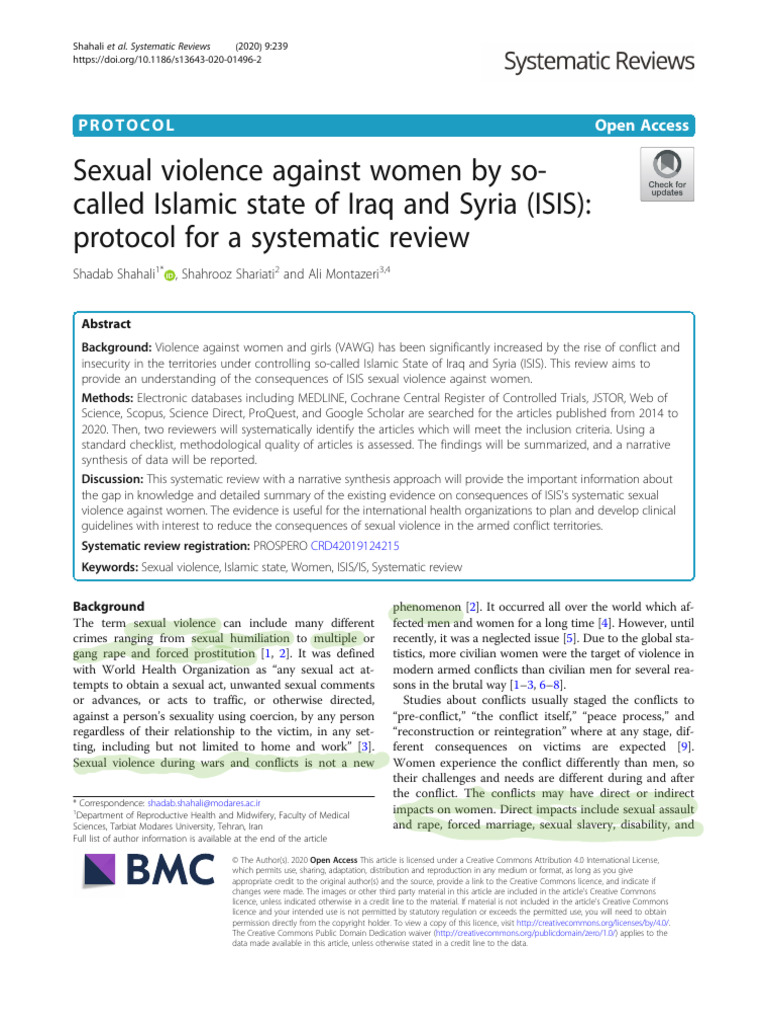 ISIS Sexual Violence Against Women Review | PDF | Systematic Review ...
