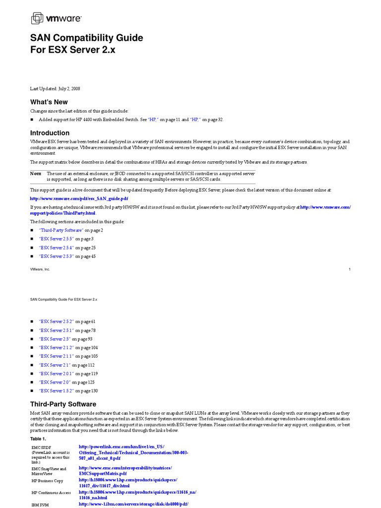 Esx SAN Guide | PDF | Windows Server 2003 | V Mware