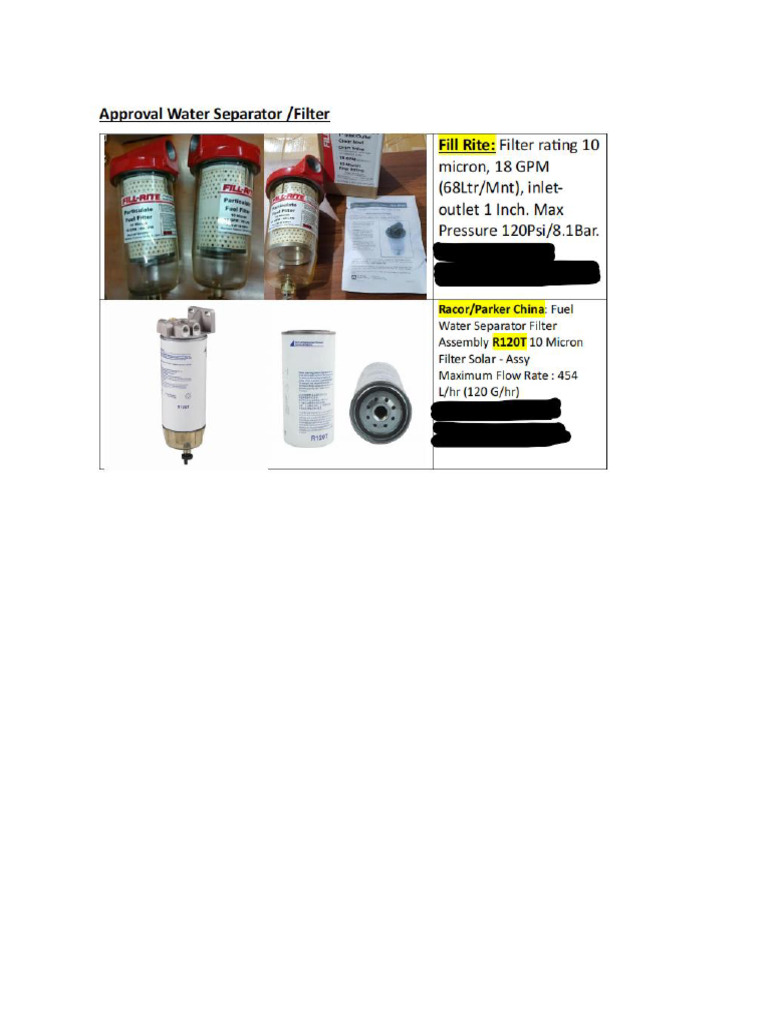 Water Seprator Filter | PDF