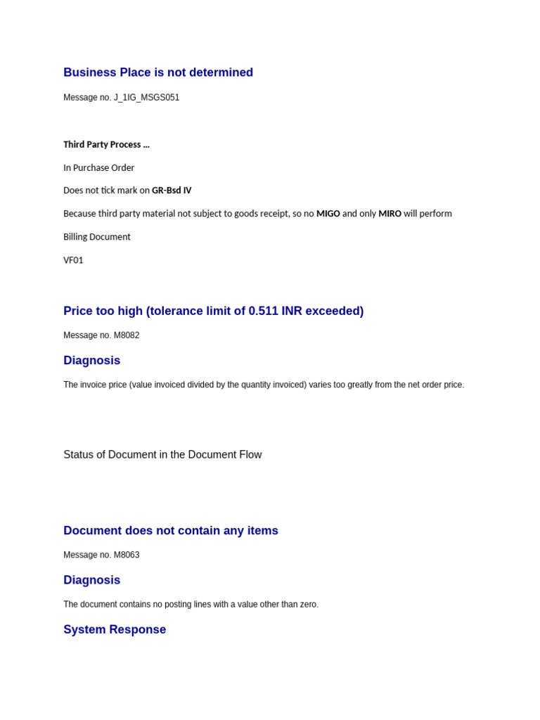 Business Place Not Determined Error | PDF