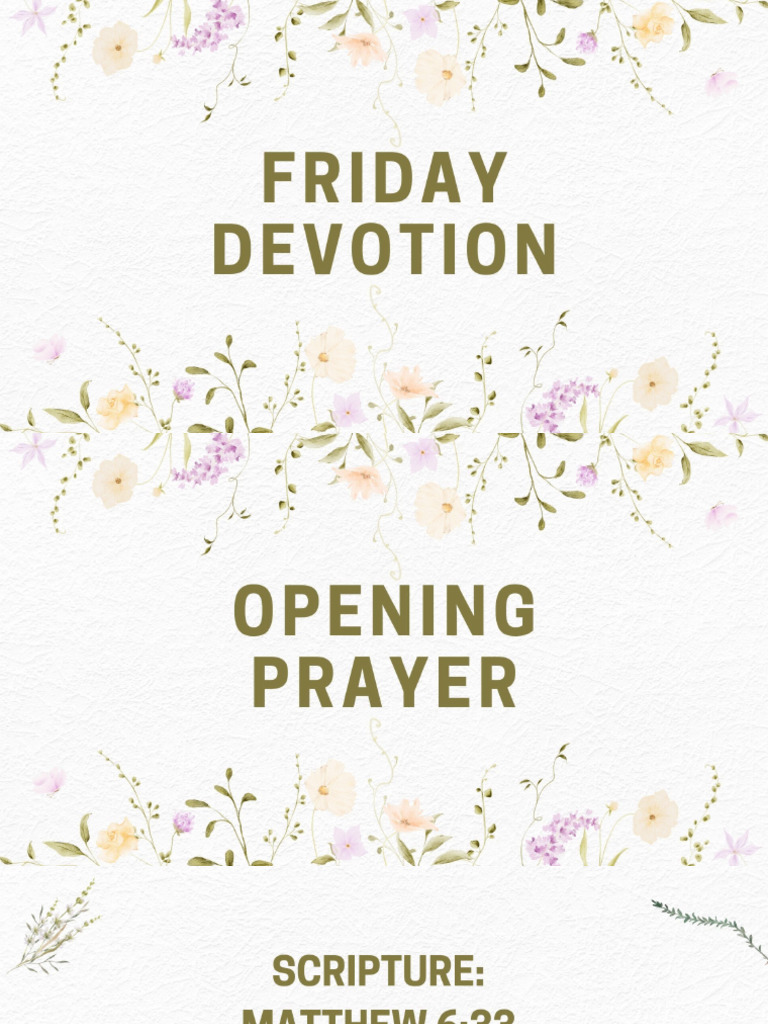Friday Devotion March 7, 2025 | PDF