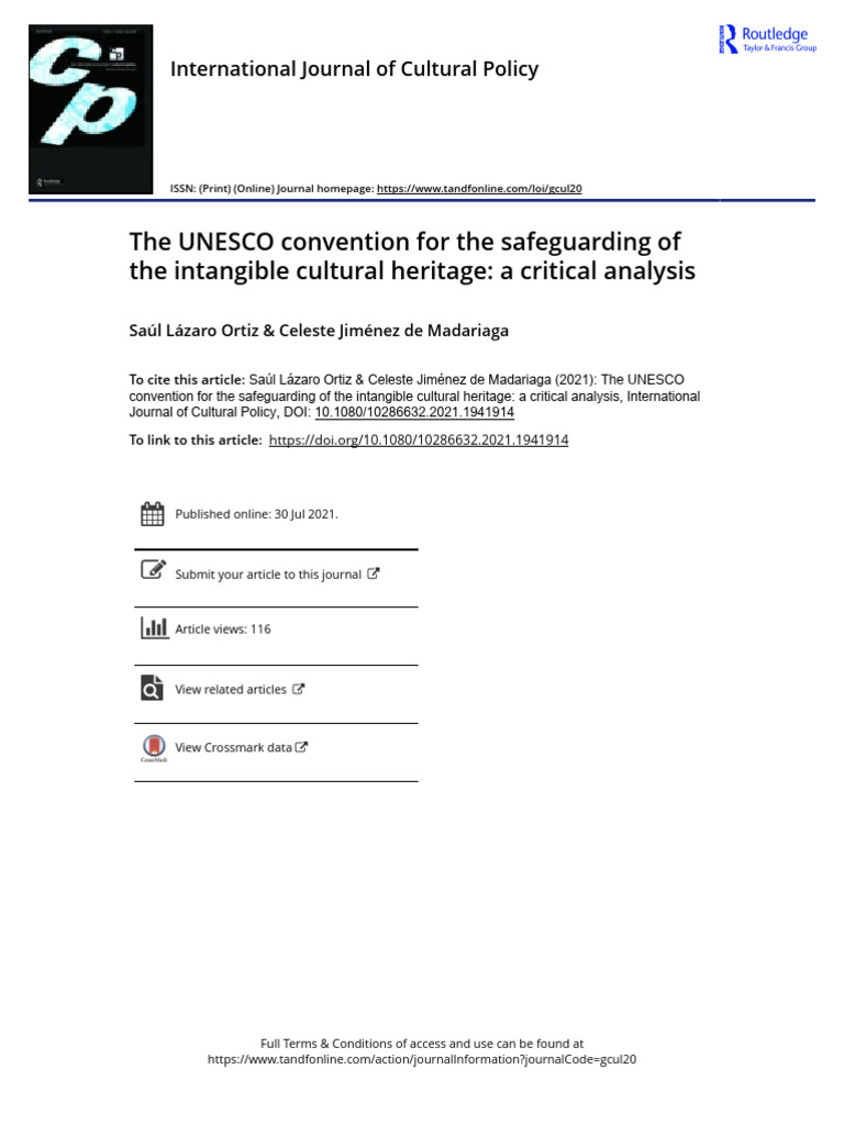 Unesco Critical Analysis | PDF | Cultural Heritage | Cultural Diversity