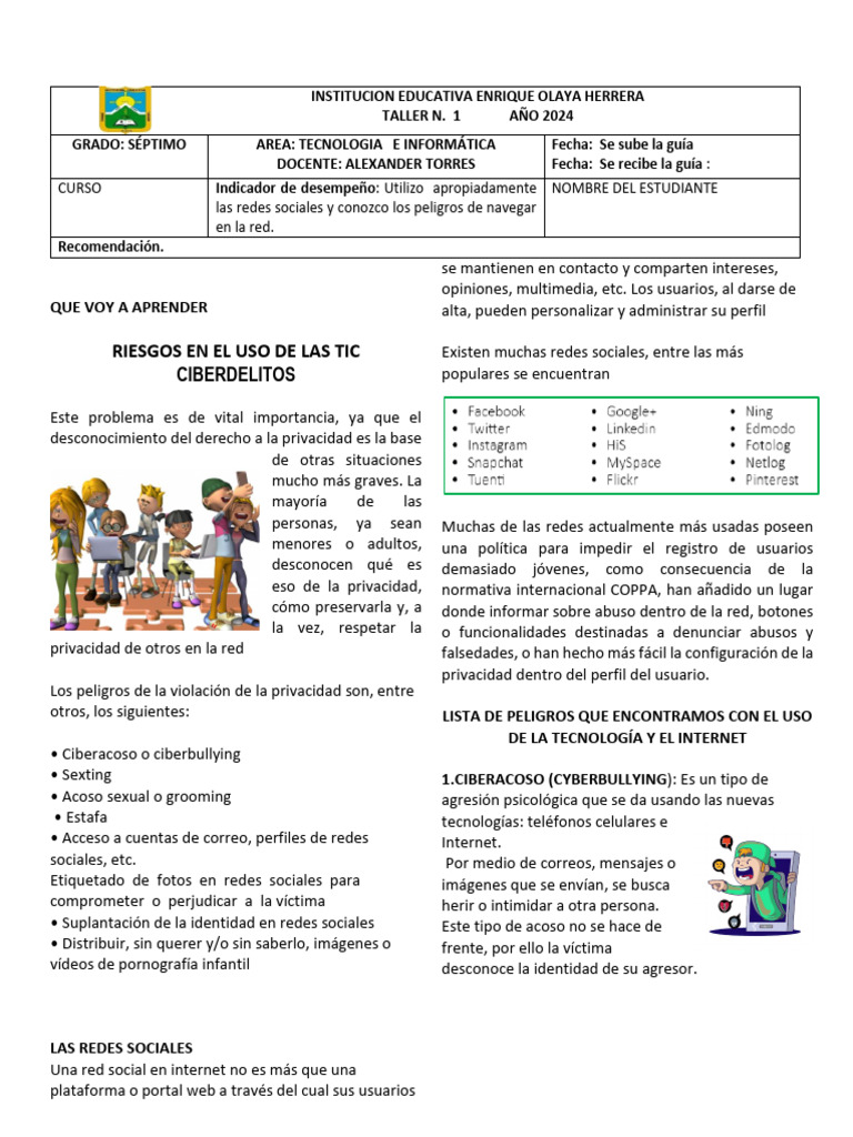 Riesgos de las TIC y Ciberdelitos | PDF | Acoso cibernético | Internet
