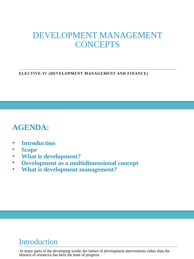 Development Management Concepts Overview | PDF | Economic Growth ...