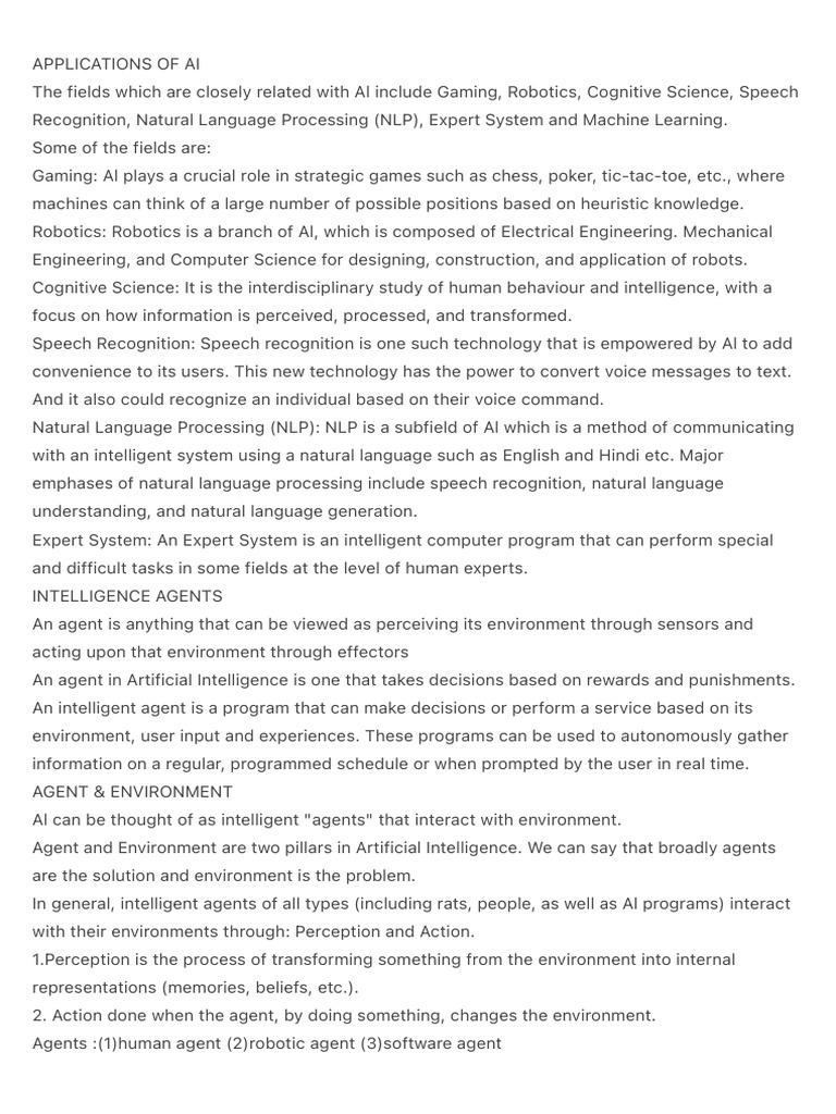 Applications of AI in Various Fields | PDF | Machine Learning ...