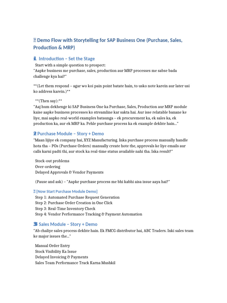 SAP Business One Process Demo | PDF | Supply Chain Management ...