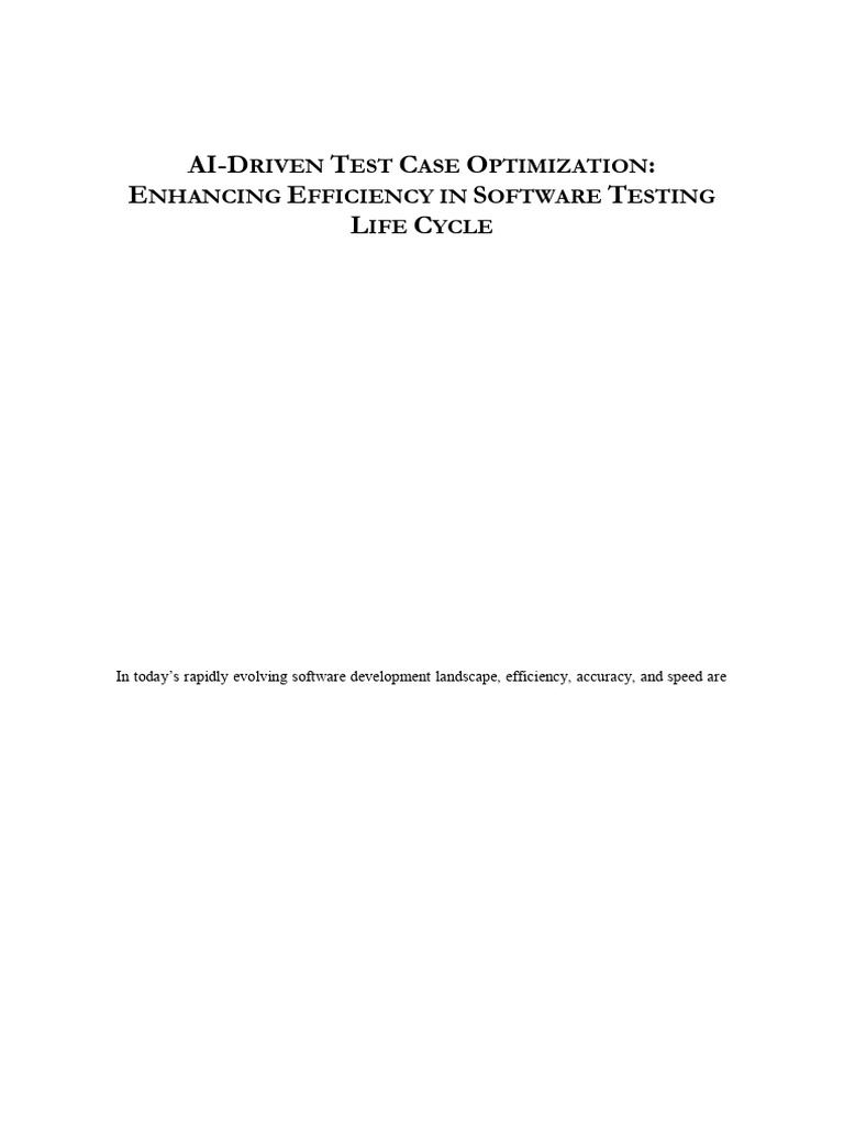 AI-Driven Test Case Optimization | PDF | Artificial Intelligence ...