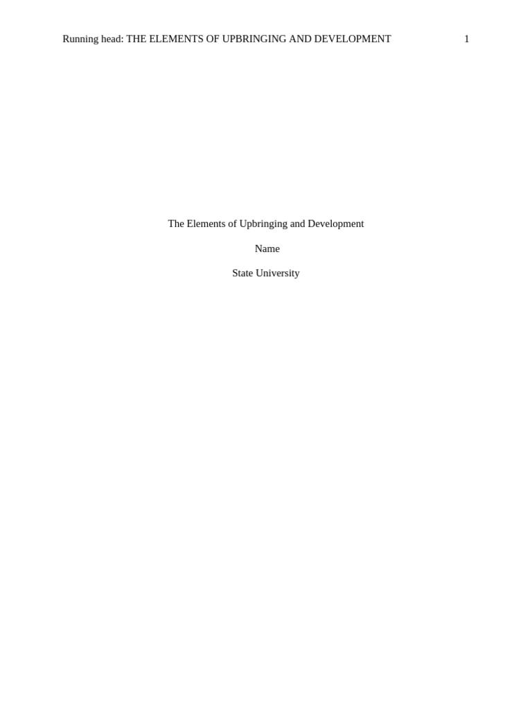 The Elements of Upbringing and Development | PDF | Child Development ...