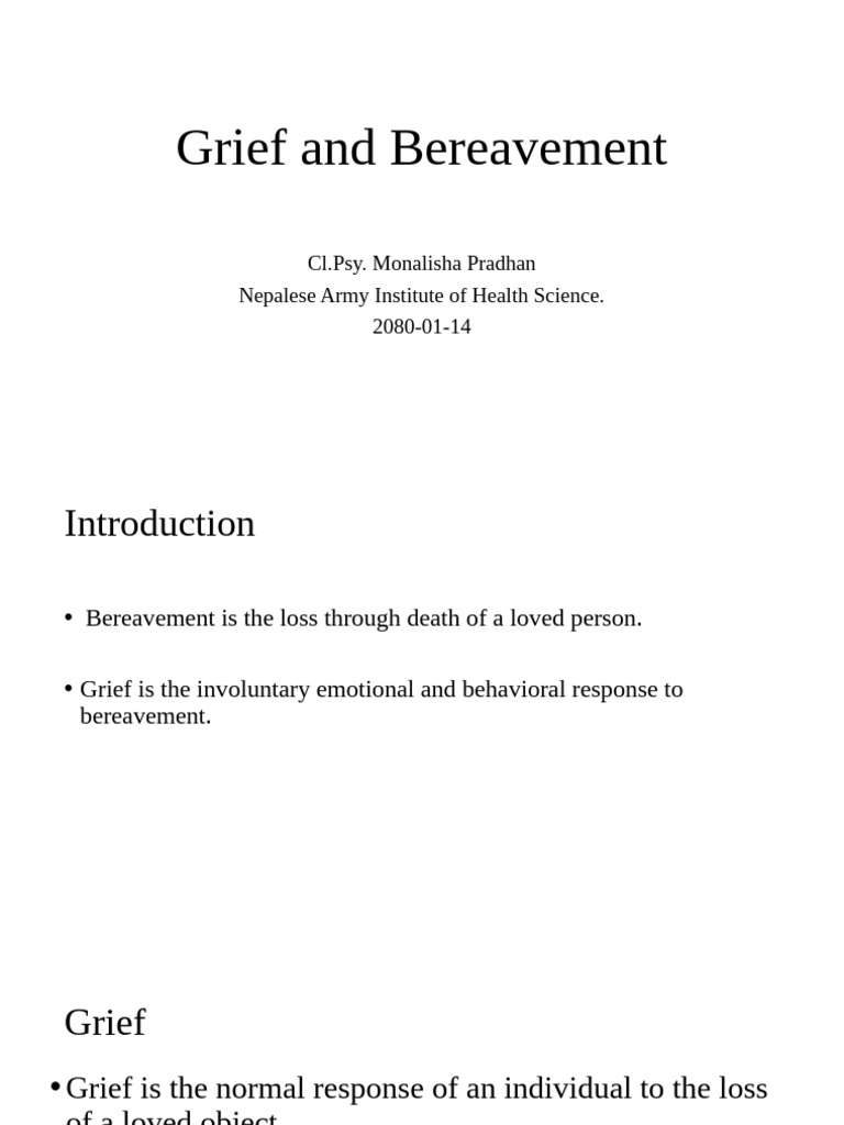 Understanding Grief and Bereavement | PDF | Grief | Behavioural Sciences