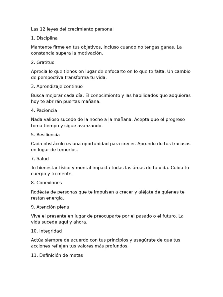 12 Claves para el Crecimiento Personal | PDF | Motivación | Motivacional