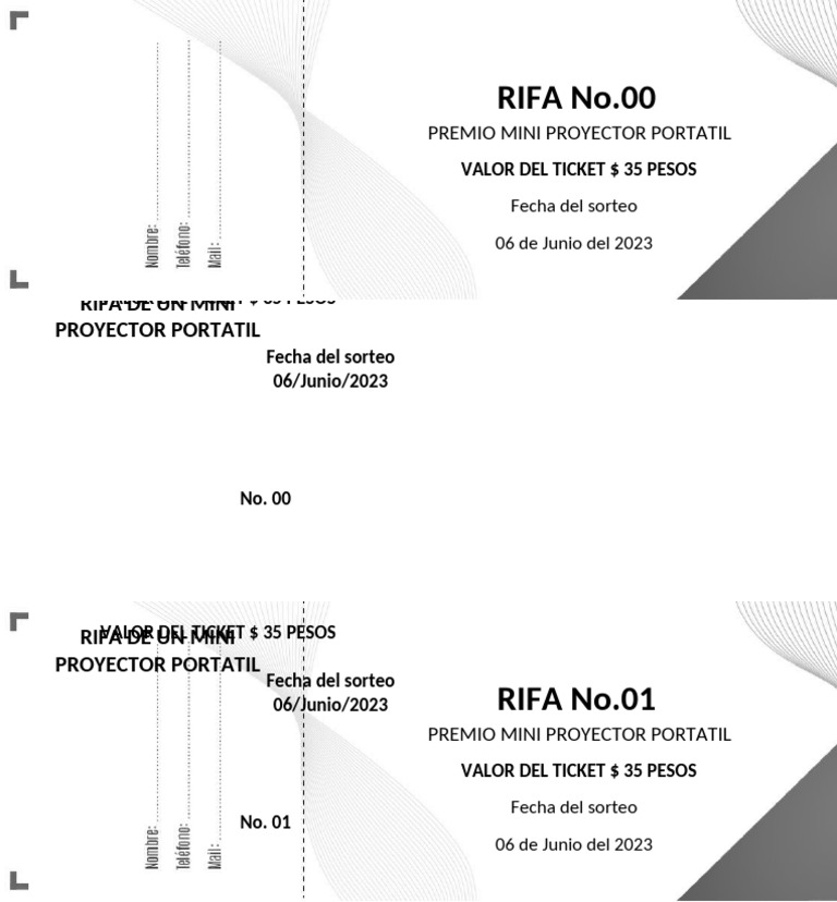 Rifa Mini Proyector Portátil 2023 | PDF