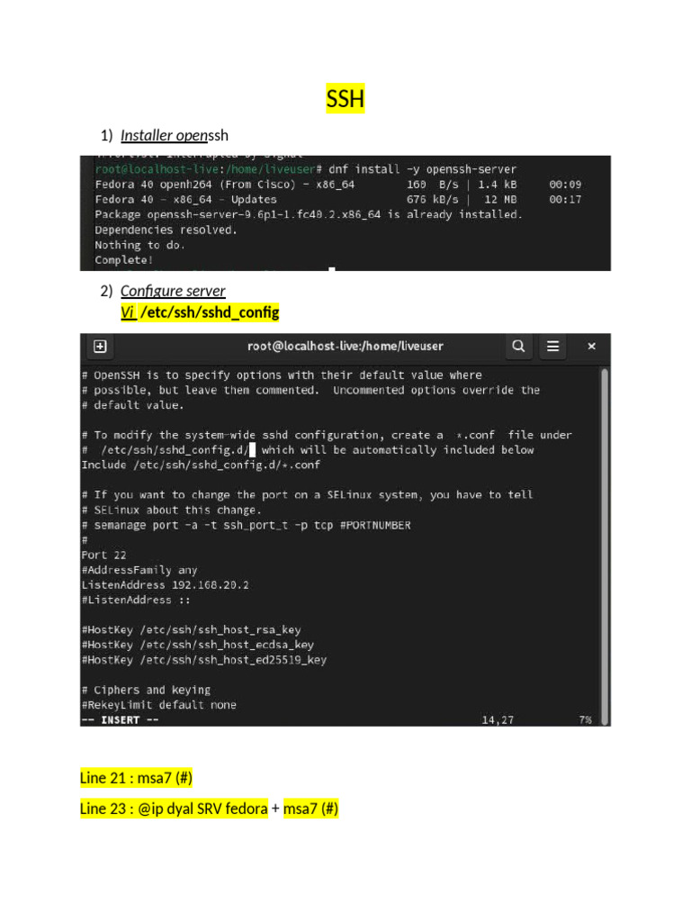 SSH Server Configuration Guide | PDF