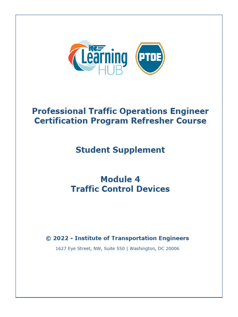 Module 4 - PTOE | PDF | Traffic | Pedestrian Crossing