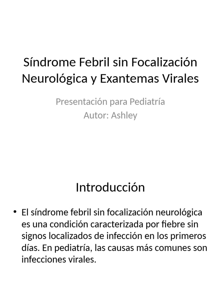 Síndrome Febril Exantemas Virales | PDF